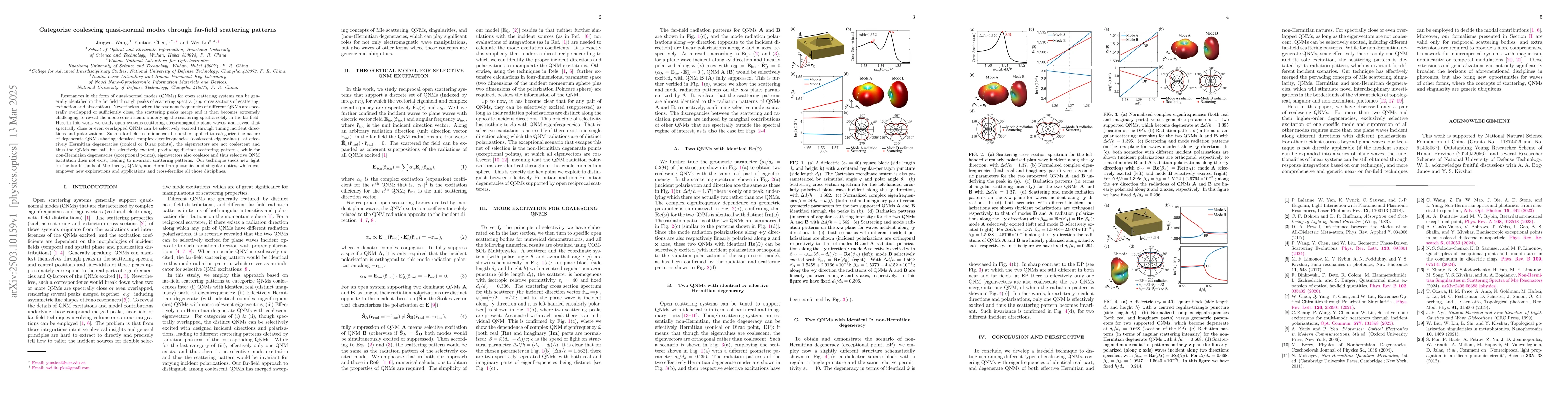 Thumbnail for Categorize coalescing quasi-normal modes through far-field scattering
  patterns