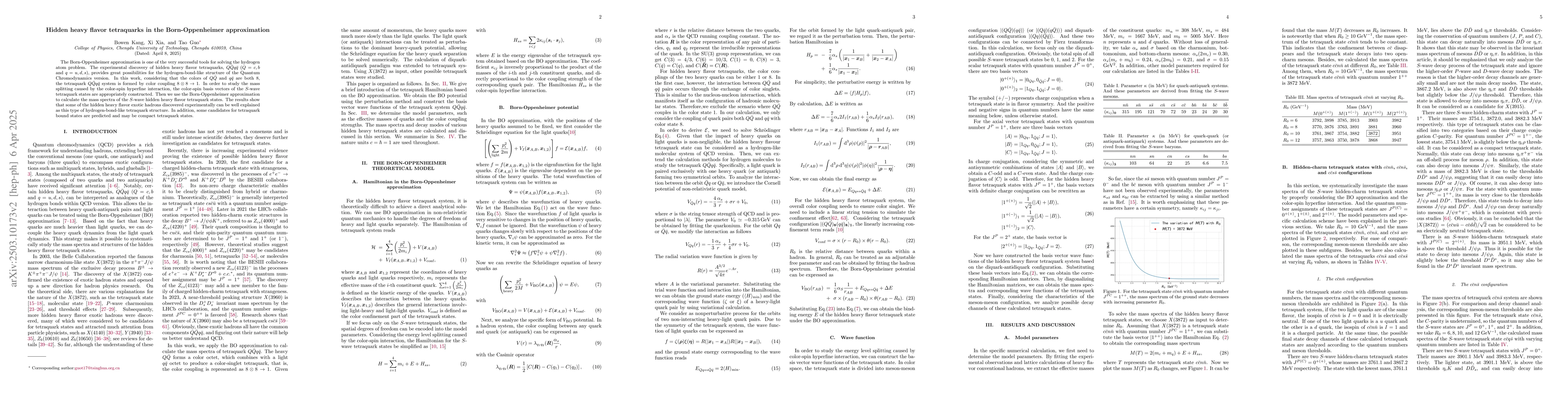 Thumbnail for Hidden heavy flavor tetraquarks in the Born-Oppenheimer approximation