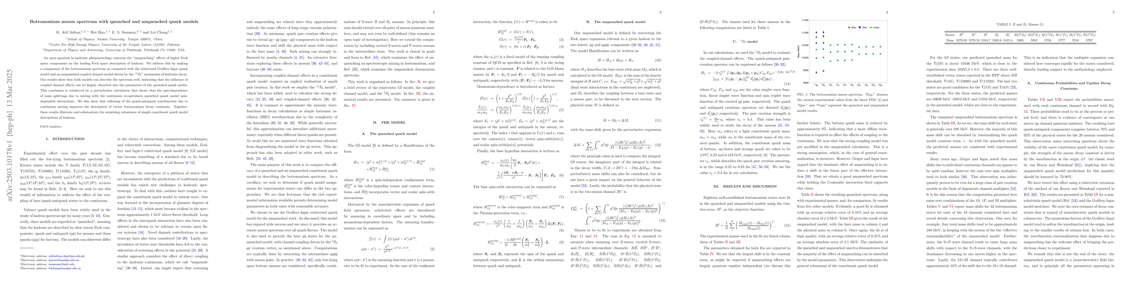 Thumbnail for Bottomonium meson spectrum with quenched and unquenched quark models
