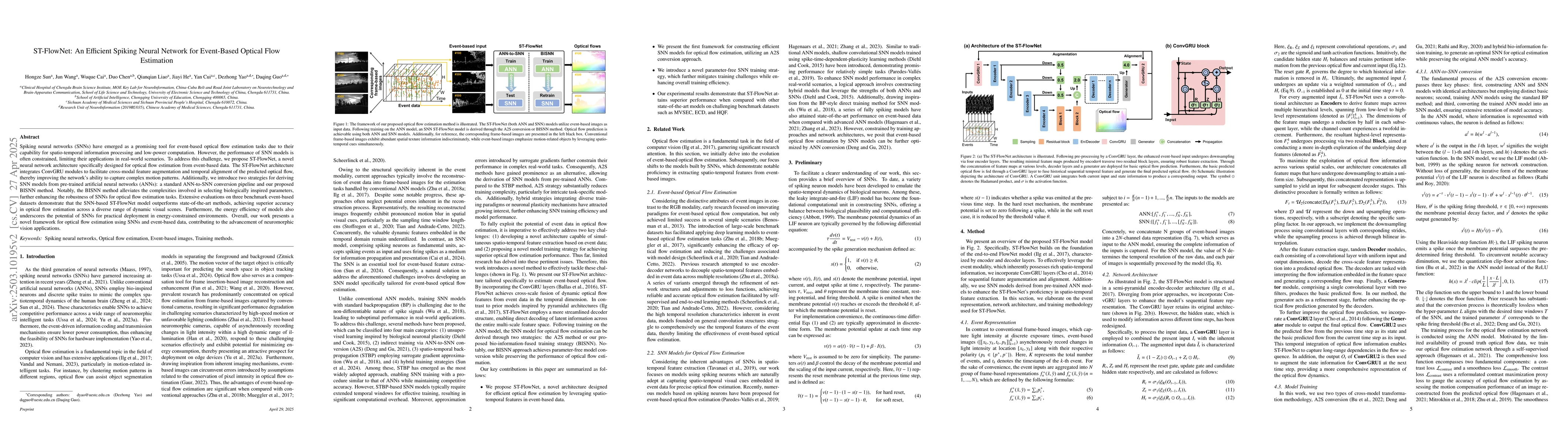 Thumbnail for ST-FlowNet: An Efficient Spiking Neural Network for Event-Based Optical
  Flow Estimation