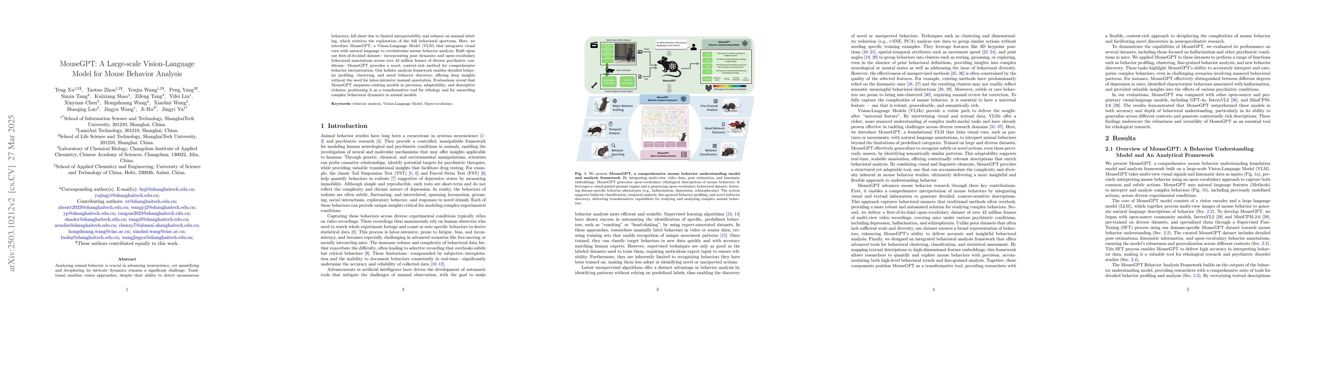 Thumbnail for MouseGPT: A Large-scale Vision-Language Model for Mouse Behavior
  Analysis