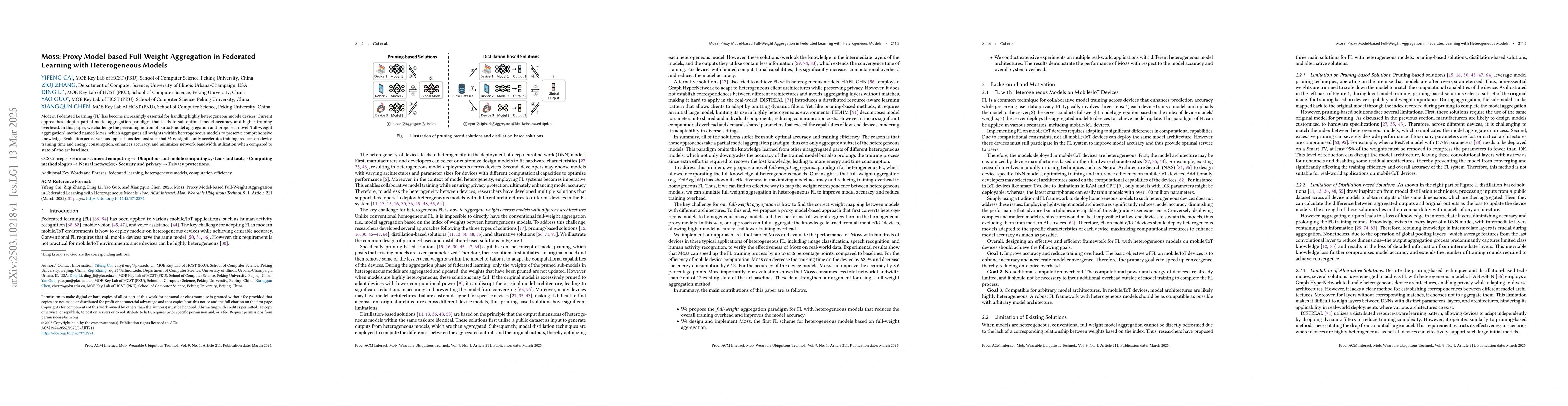 Thumbnail for Moss: Proxy Model-based Full-Weight Aggregation in Federated Learning
  with Heterogeneous Models
