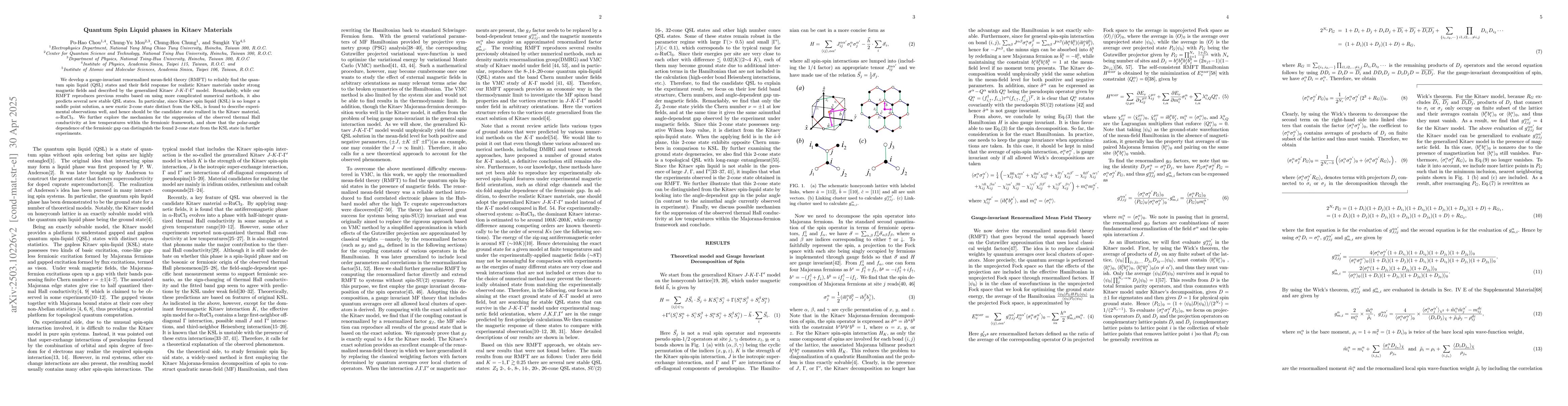 Thumbnail for Quantum Spin Liquid phases in Kitaev Materials