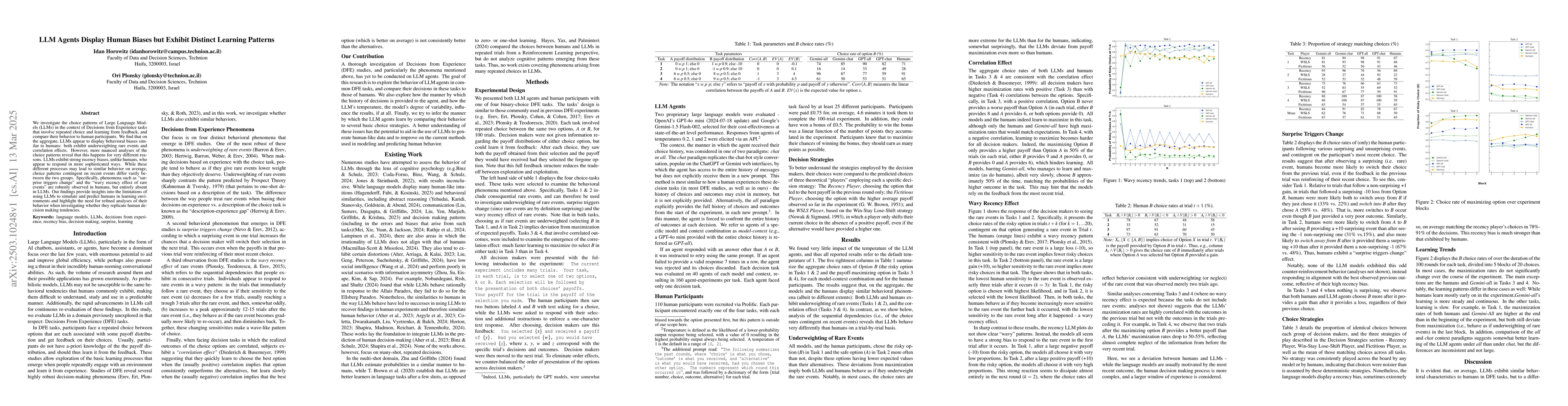 Thumbnail for LLM Agents Display Human Biases but Exhibit Distinct Learning Patterns