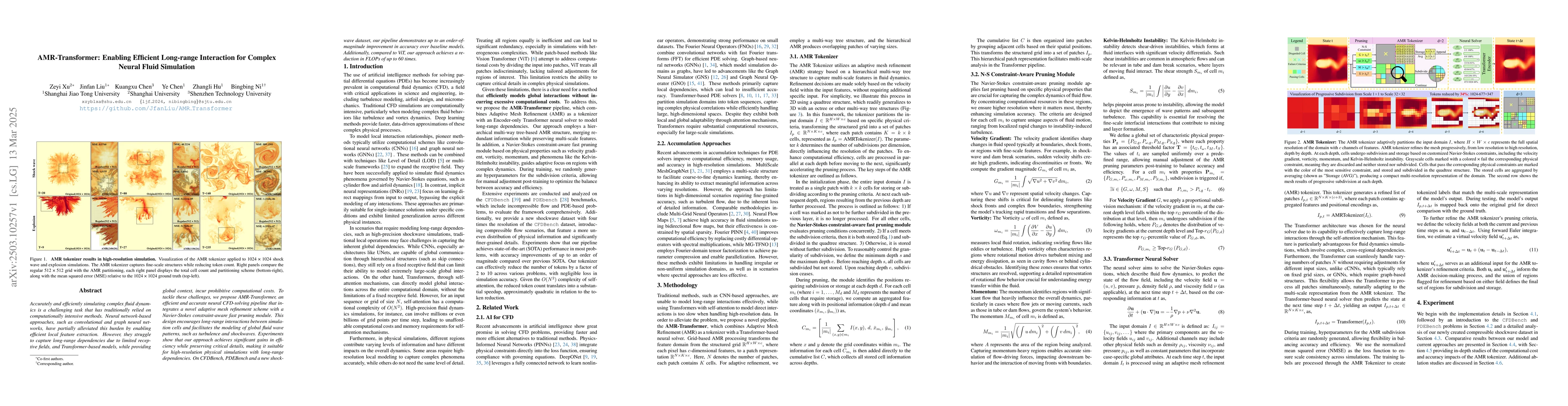 Thumbnail for AMR-Transformer: Enabling Efficient Long-range Interaction for Complex
  Neural Fluid Simulation