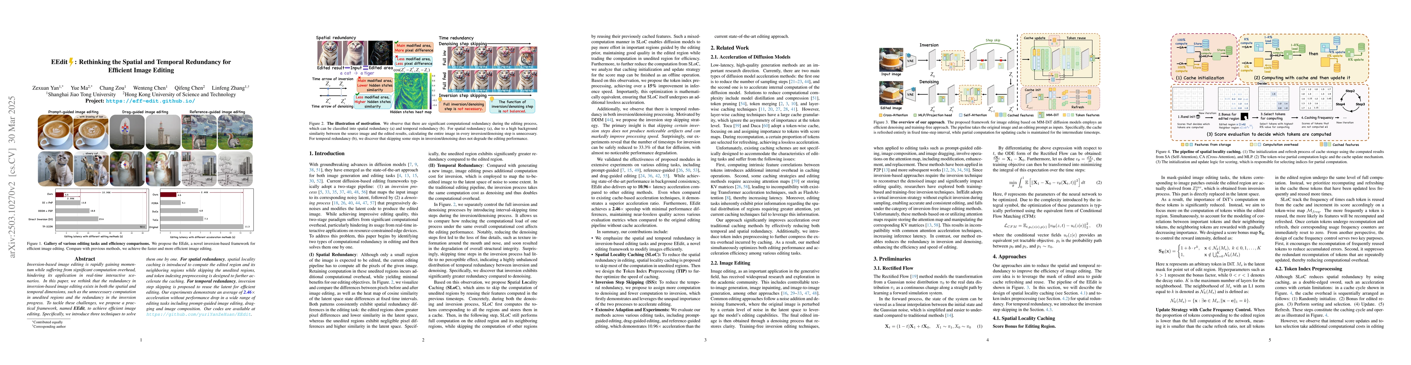 Thumbnail for EEdit : Rethinking the Spatial and Temporal Redundancy for Efficient
  Image Editing