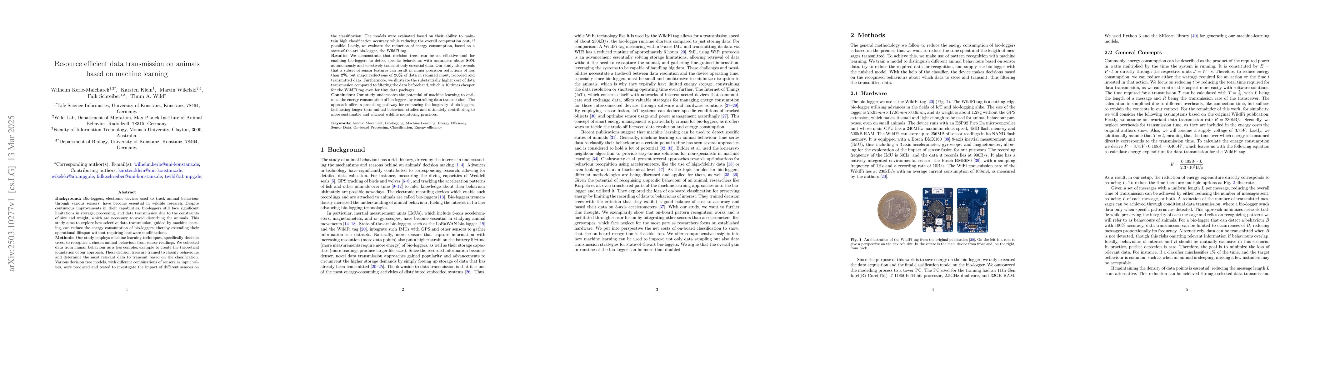 Thumbnail for Resource efficient data transmission on animals based on machine
  learning