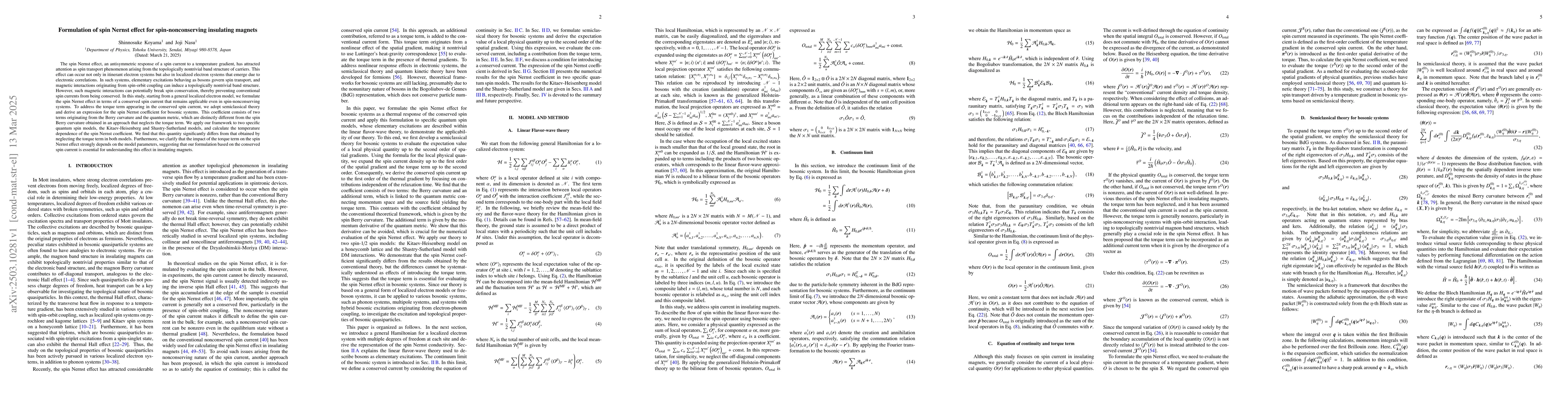 Thumbnail for Formulation of spin Nernst effect for spin-nonconserving insulating
  magnets