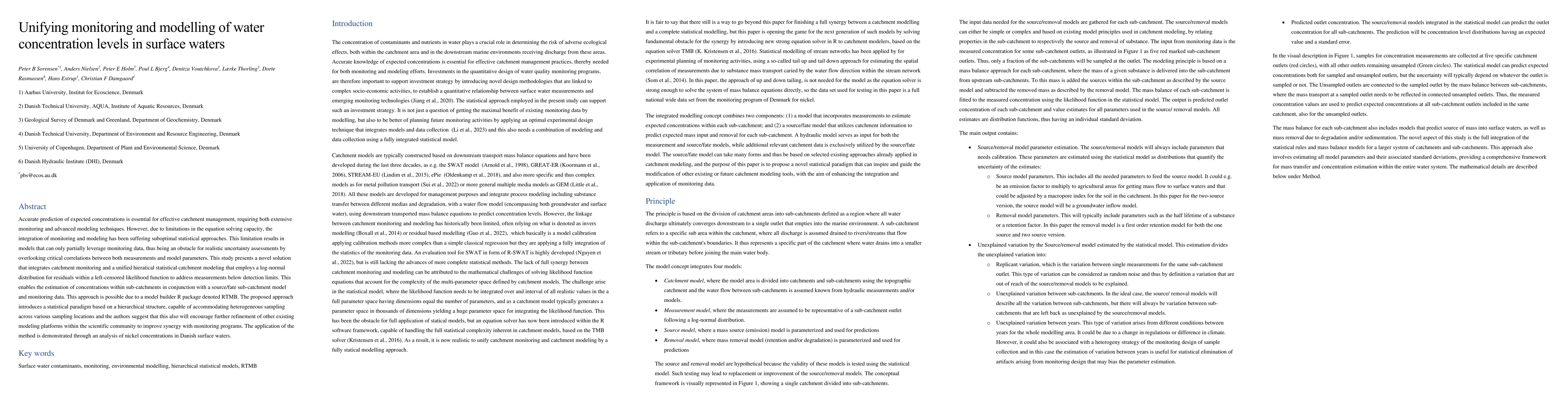 Thumbnail for Unifying monitoring and modelling of water concentration levels in
  surface waters