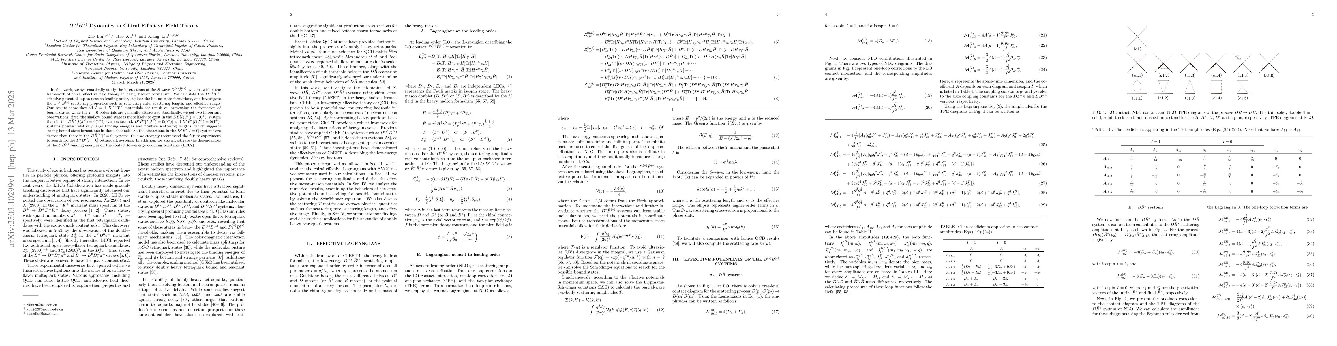 Thumbnail for $D^{(*)}\bar{B}^{(*)}$ Dynamics in Chiral Effective Field Theory