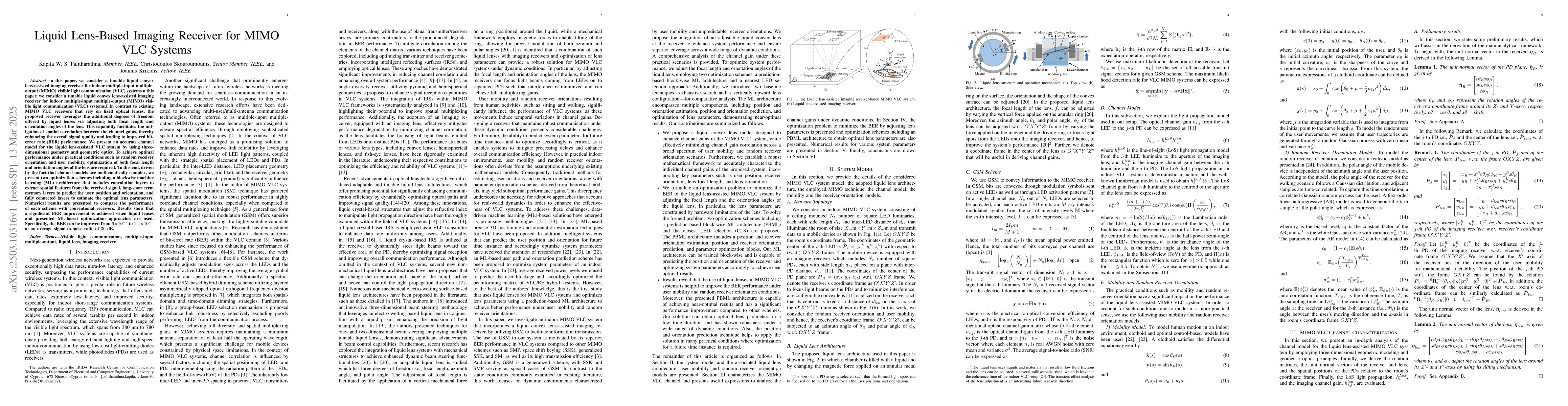 Thumbnail for Liquid Lens-Based Imaging Receiver for MIMO VLC Systems