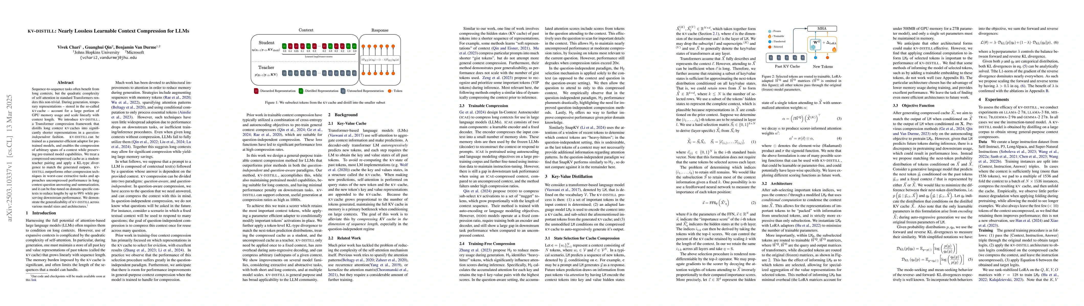 Thumbnail for KV-Distill: Nearly Lossless Learnable Context Compression for LLMs