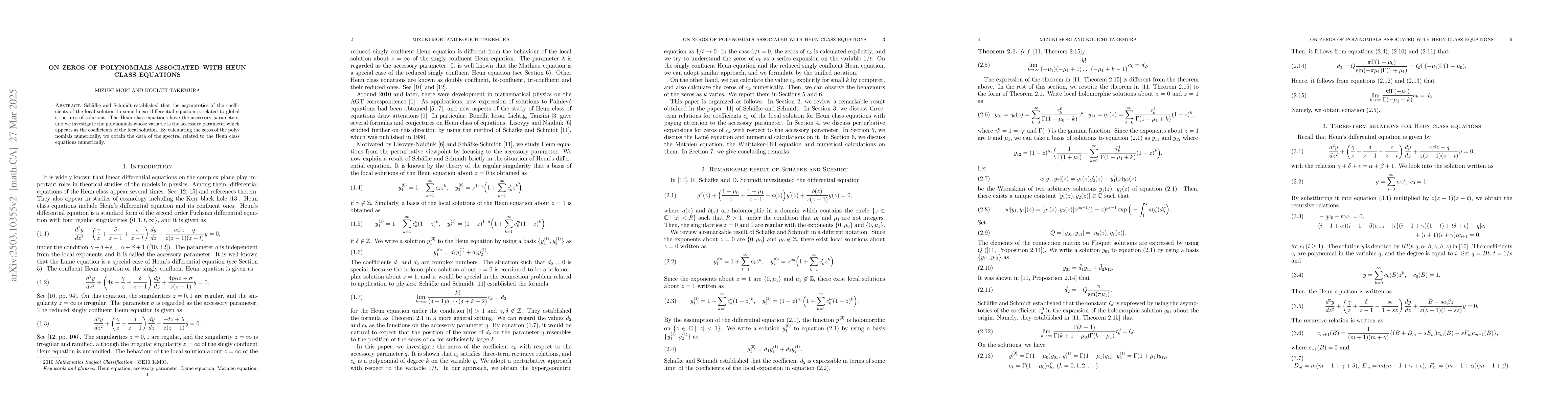 Thumbnail for On zeros of polynomials associated with Heun class equations