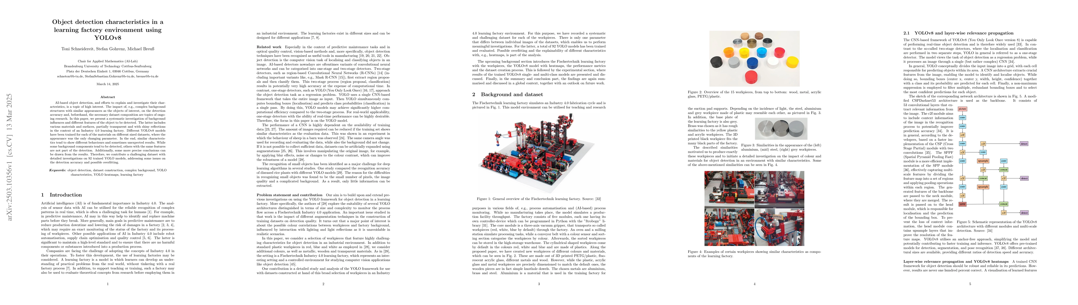 Thumbnail for Object detection characteristics in a learning factory environment using
  YOLOv8