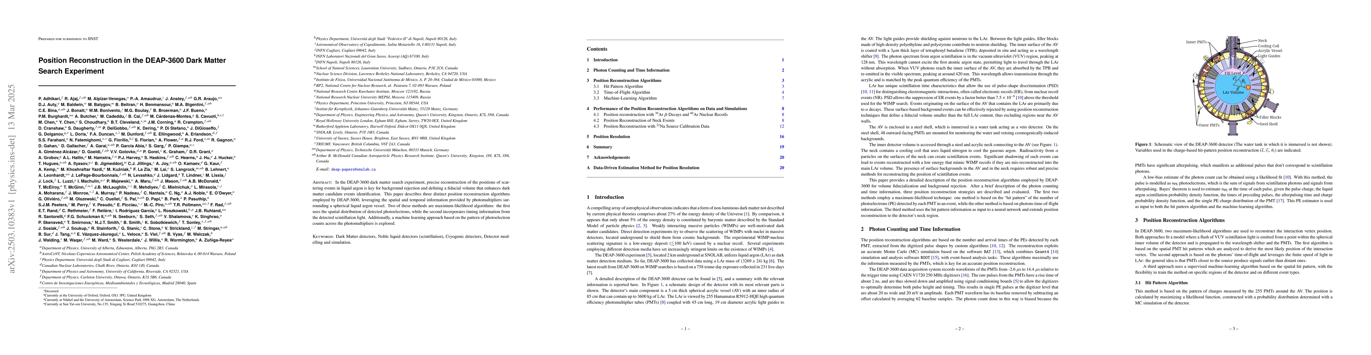 Thumbnail for Position Reconstruction in the DEAP-3600 Dark Matter Search Experiment