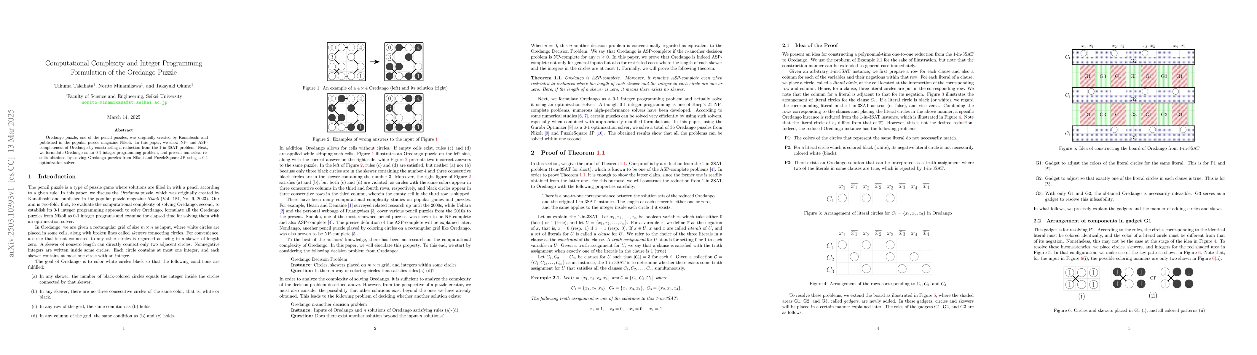 Thumbnail for Computational Complexity and Integer Programming Formulation of the
  Oredango Puzzle