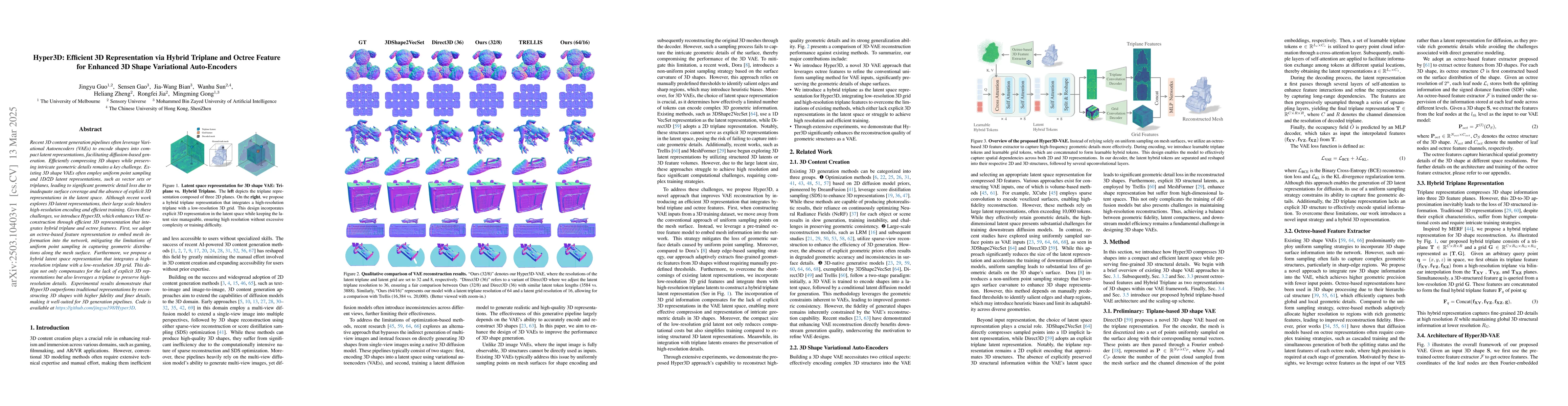 Thumbnail for Hyper3D: Efficient 3D Representation via Hybrid Triplane and Octree
  Feature for Enhanced 3D Shape Variational Auto-Encoders