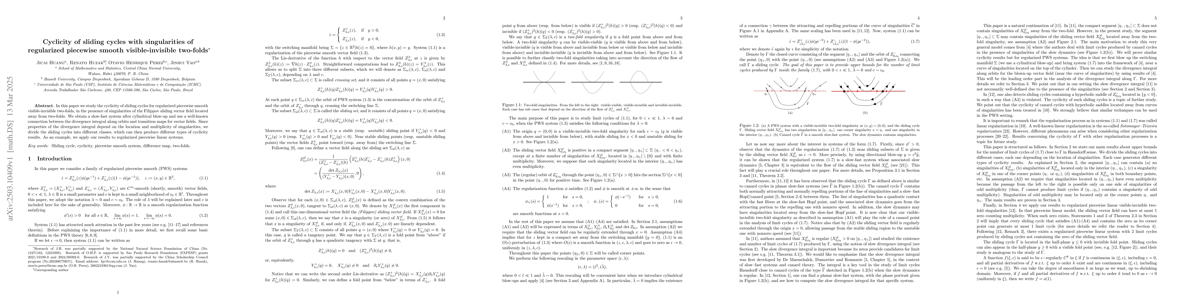 Thumbnail for Cyclicity of sliding cycles with singularities of regularized piecewise
  smooth visible-invisible two-folds