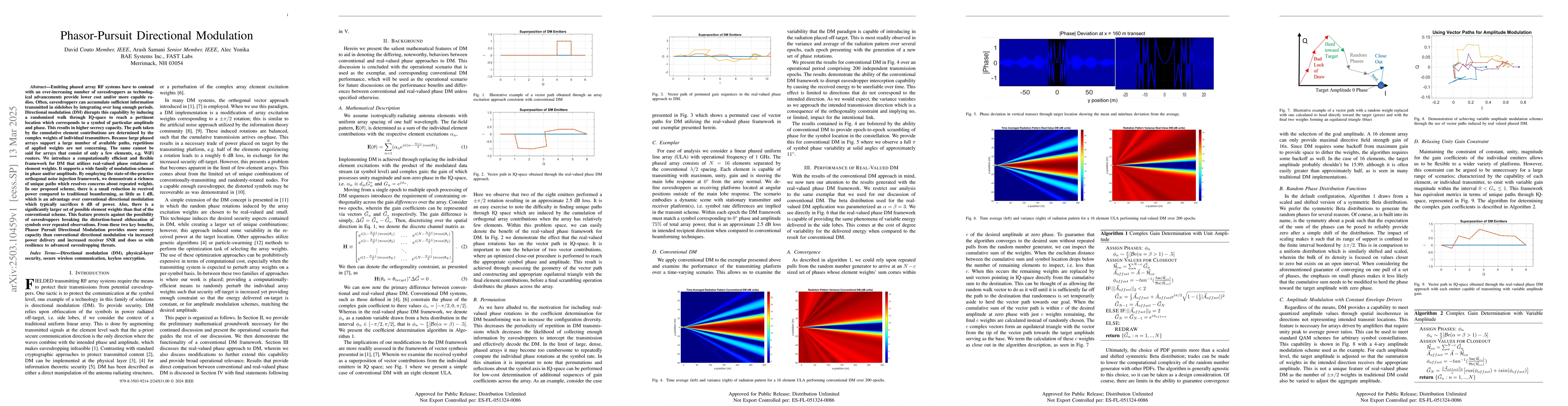 Thumbnail for Phasor-Pursuit Directional Modulation