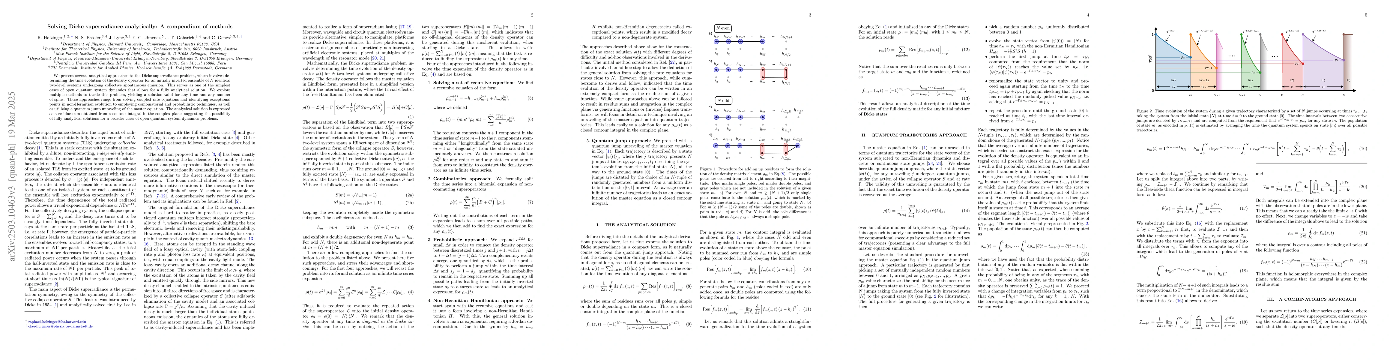 Thumbnail for Solving Dicke superradiance analytically: A compendium of methods