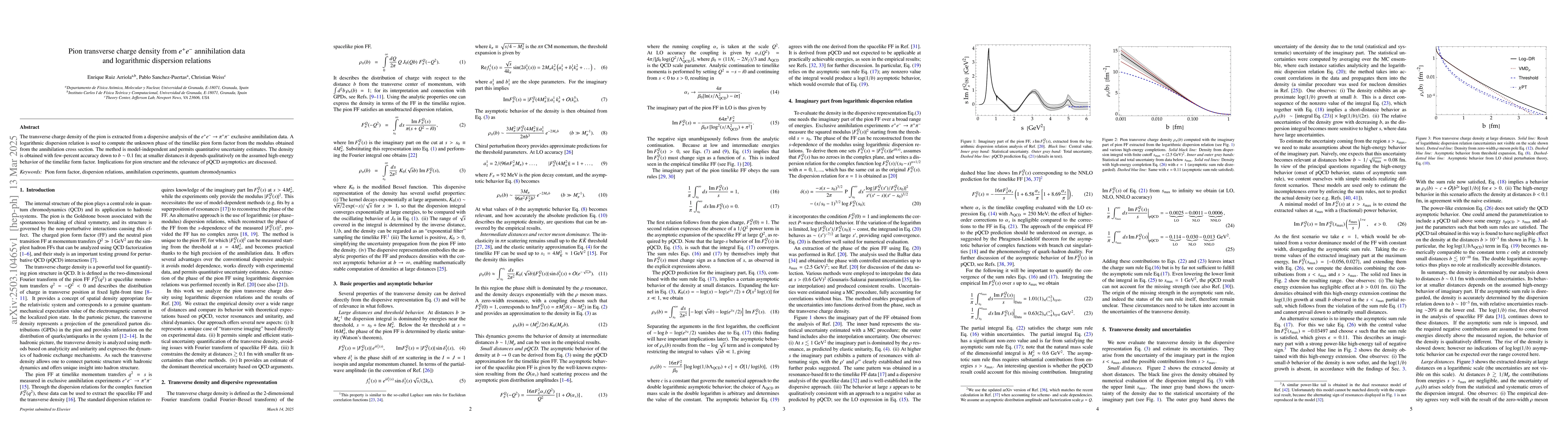 Thumbnail for Pion transverse charge density from $e^+$$e^-$ annihilation data and
  logarithmic dispersion relations