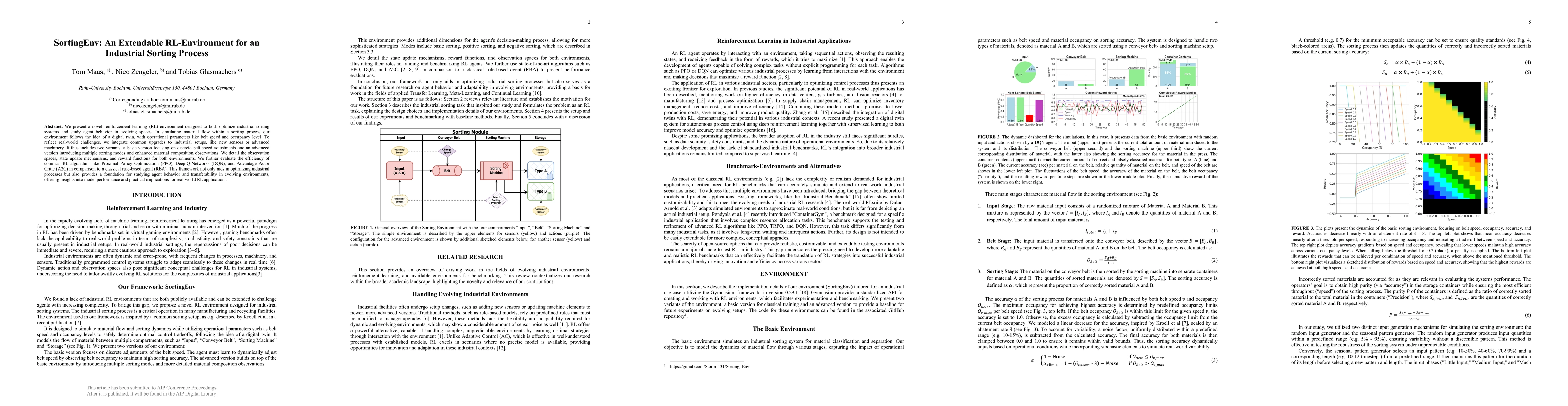 Thumbnail for SortingEnv: An Extendable RL-Environment for an Industrial Sorting
  Process