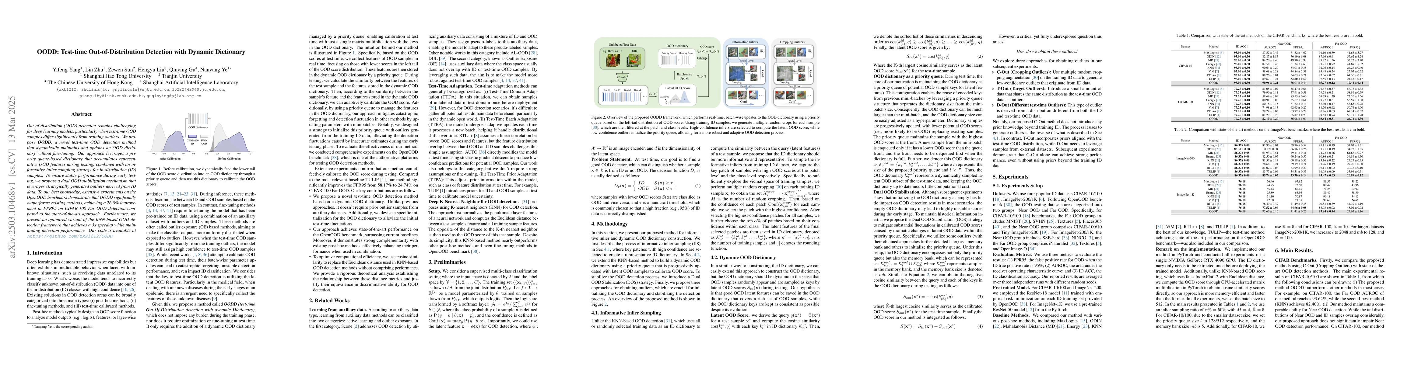Thumbnail for OODD: Test-time Out-of-Distribution Detection with Dynamic Dictionary