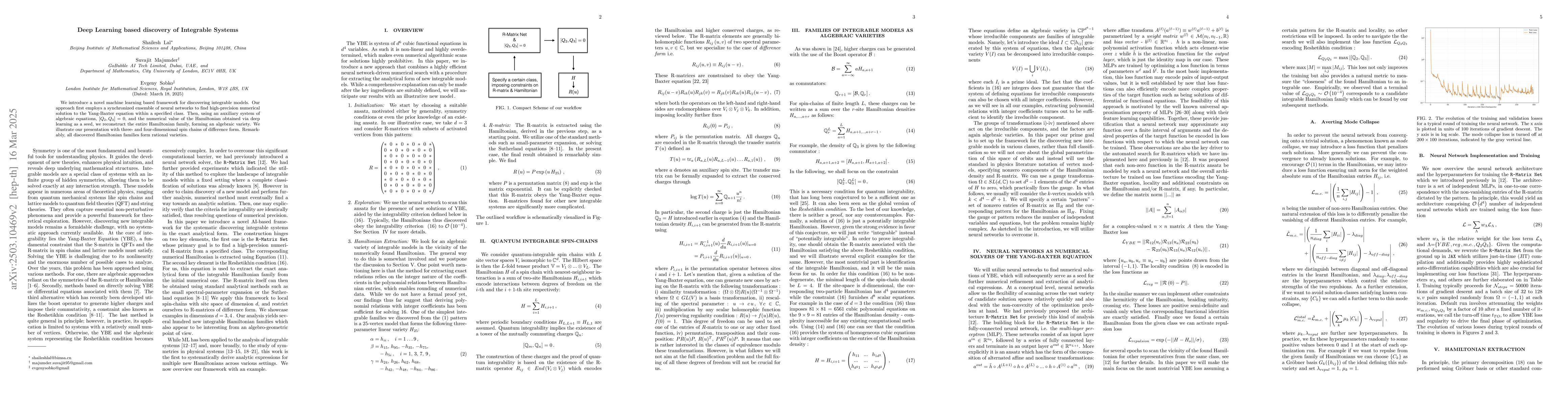 Thumbnail for Deep Learning based discovery of Integrable Systems