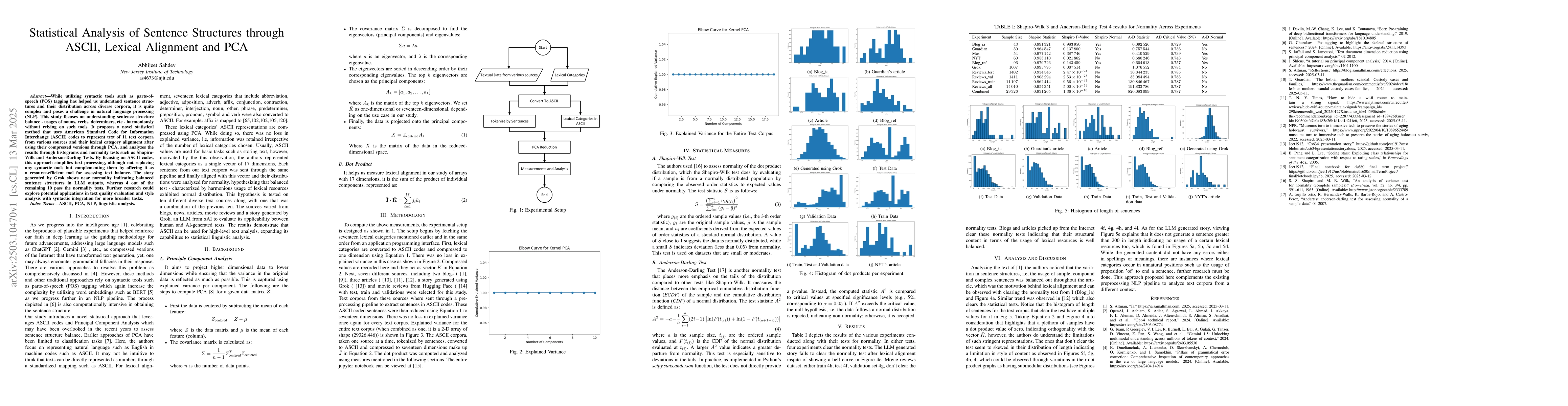 Thumbnail for Statistical Analysis of Sentence Structures through ASCII, Lexical
  Alignment and PCA