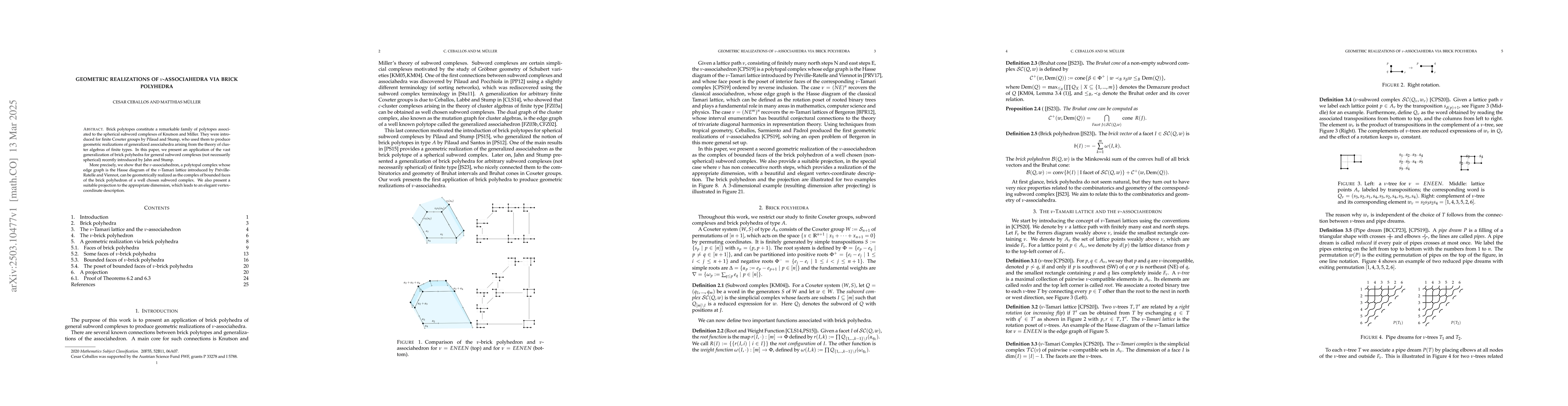 Thumbnail for Geometric realizations of $ν$-associahedra via brick polyhedra