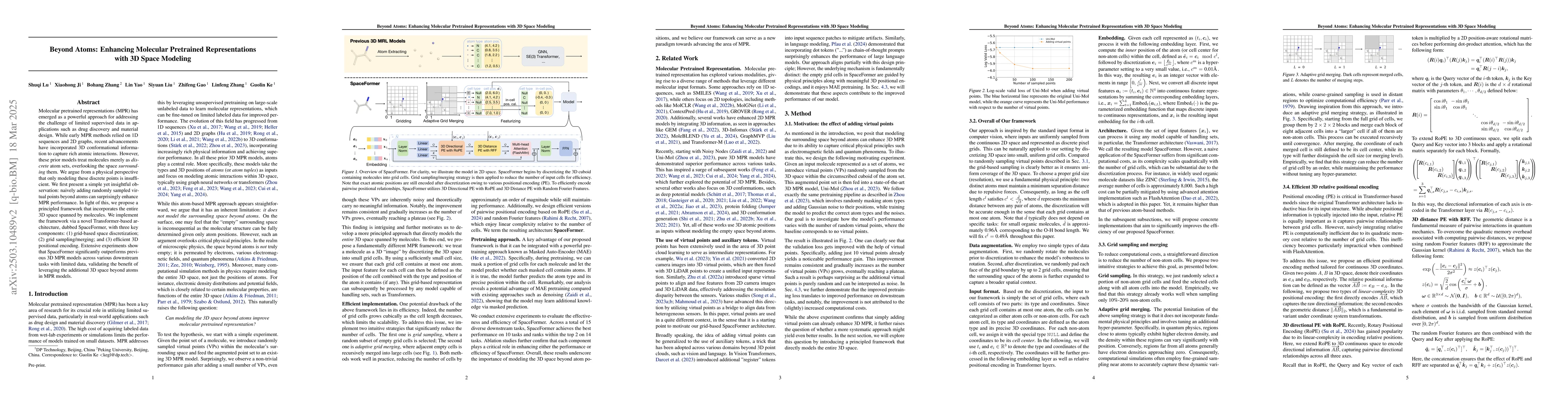Thumbnail for Beyond Atoms: Enhancing Molecular Pretrained Representations with 3D
  Space Modeling