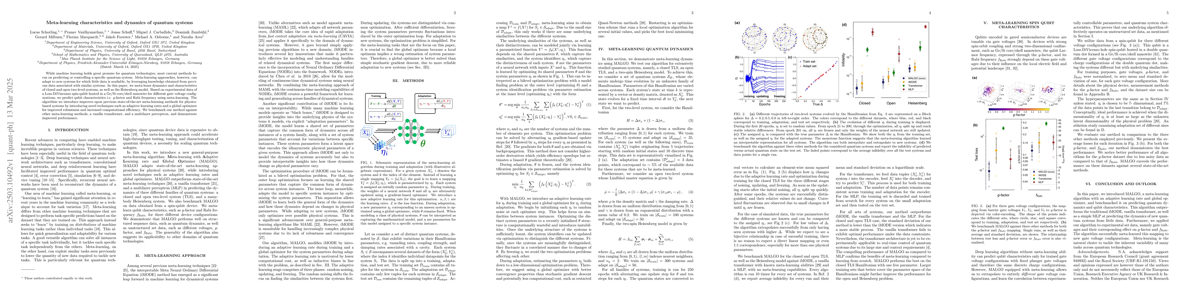 Thumbnail for Meta-learning characteristics and dynamics of quantum systems