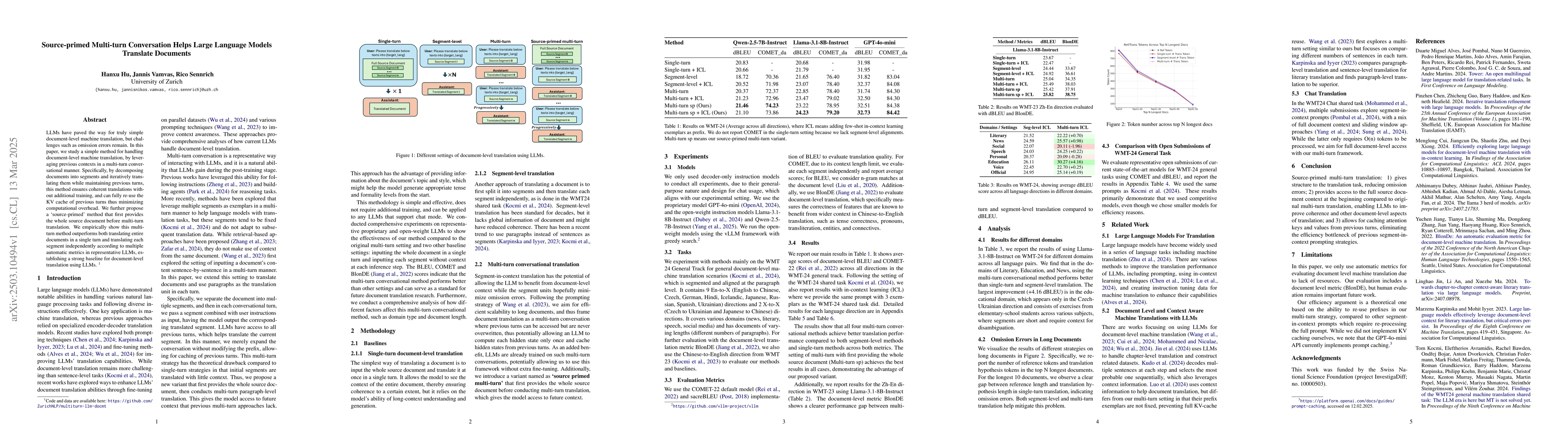 Thumbnail for Source-primed Multi-turn Conversation Helps Large Language Models
  Translate Documents