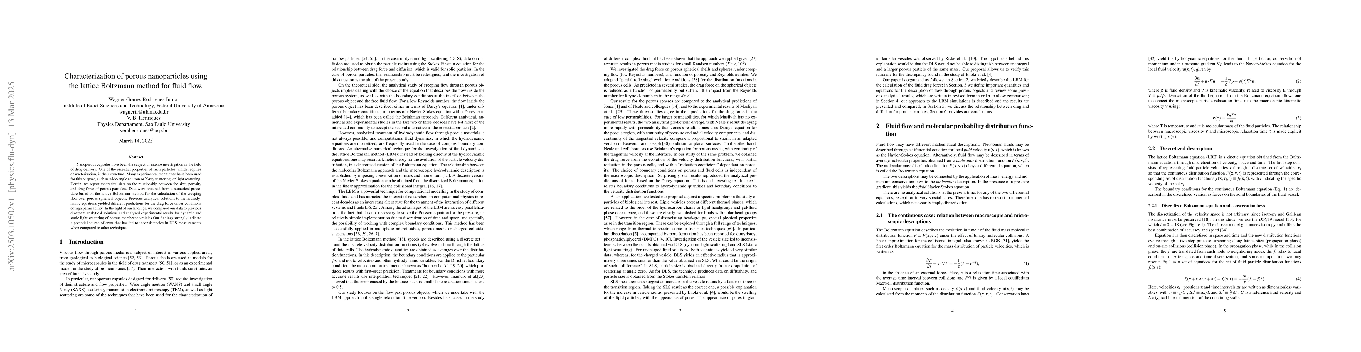 Thumbnail for Characterization of porous nanoparticles using the lattice Boltzmann
  method for fluid flow