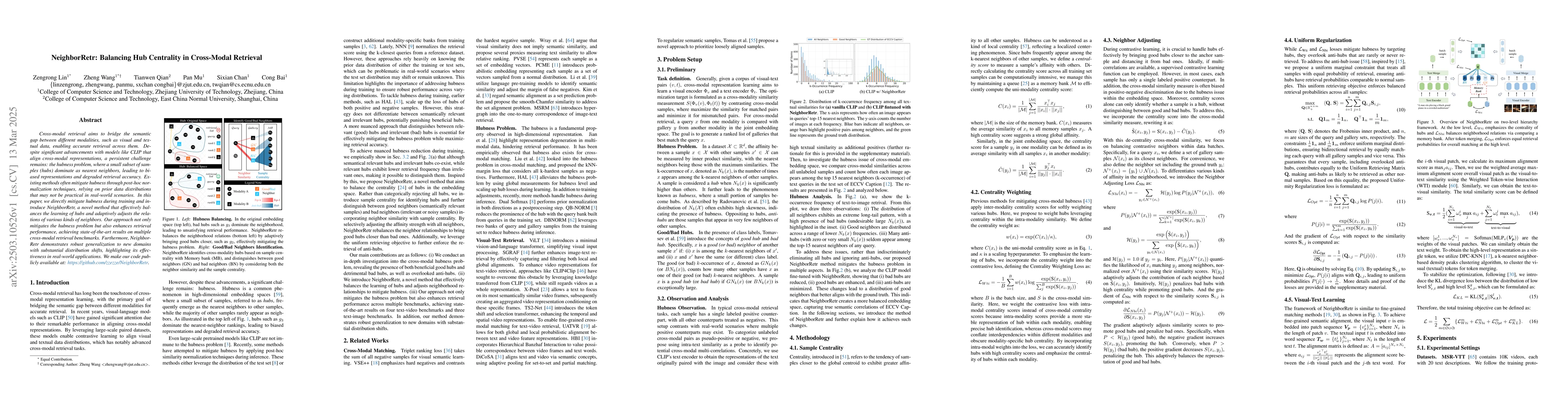 Thumbnail for NeighborRetr: Balancing Hub Centrality in Cross-Modal Retrieval