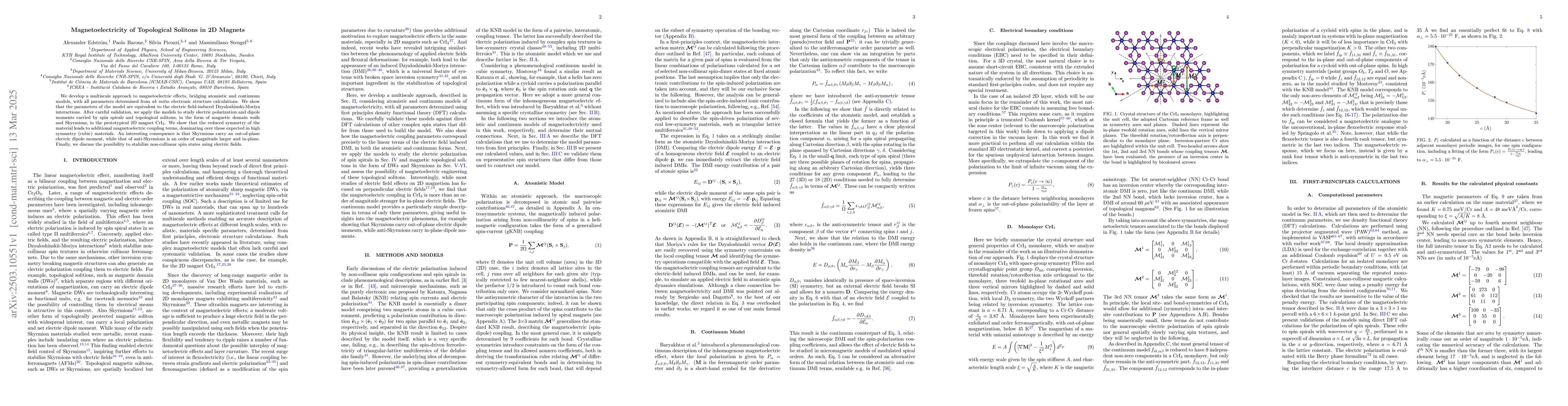 Thumbnail for Magnetoelectricity of Topological Solitons in 2D Magnets