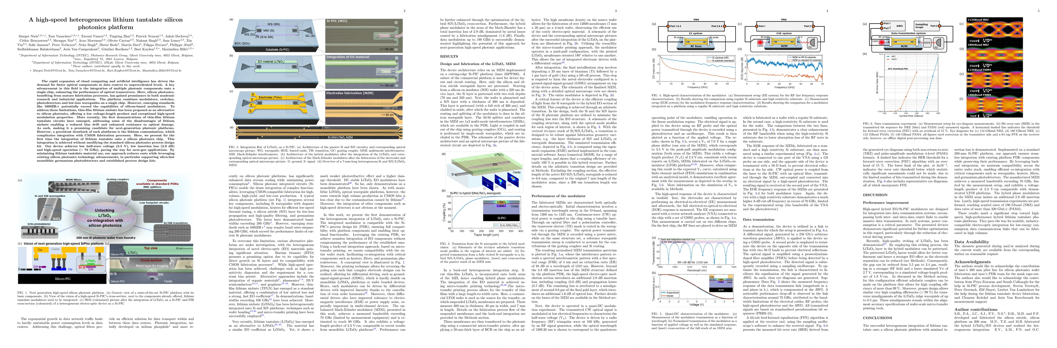 Thumbnail for A high-speed heterogeneous lithium tantalate silicon photonics platform