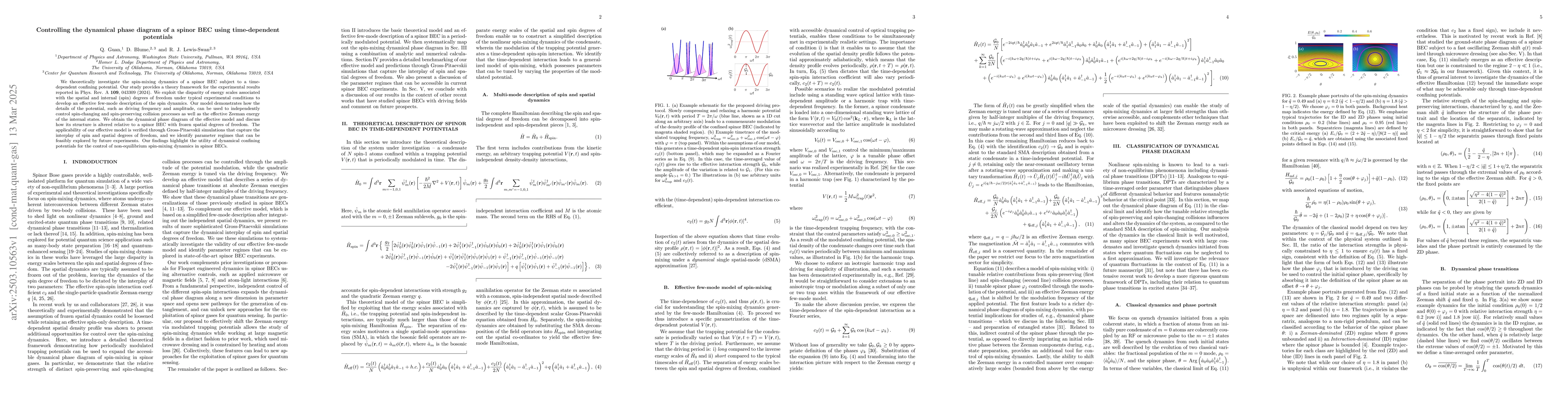 Thumbnail for Controlling the dynamical phase diagram of a spinor BEC using
  time-dependent potentials