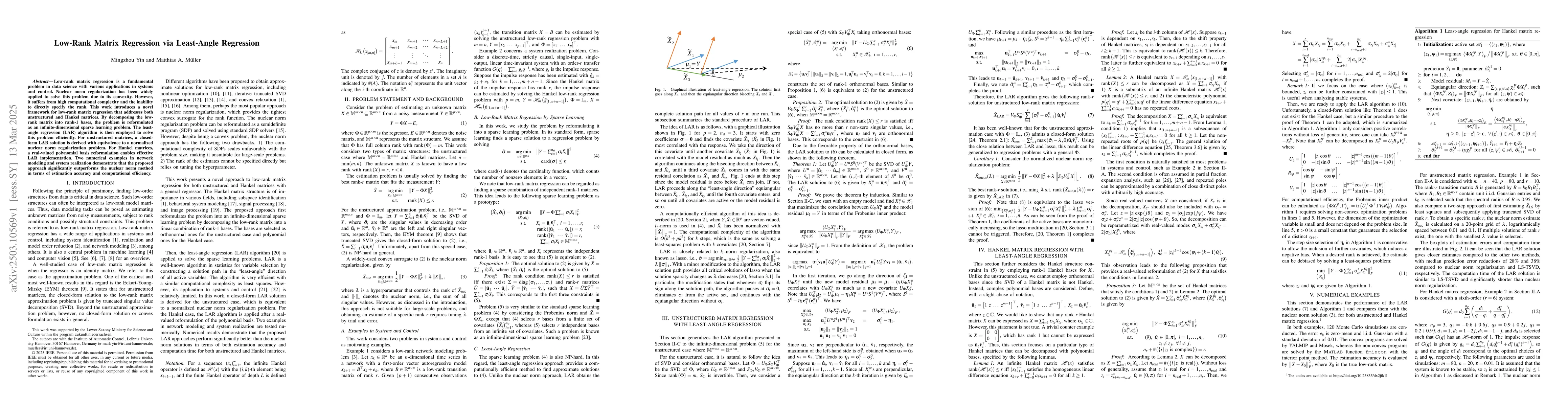 Thumbnail for Low-Rank Matrix Regression via Least-Angle Regression