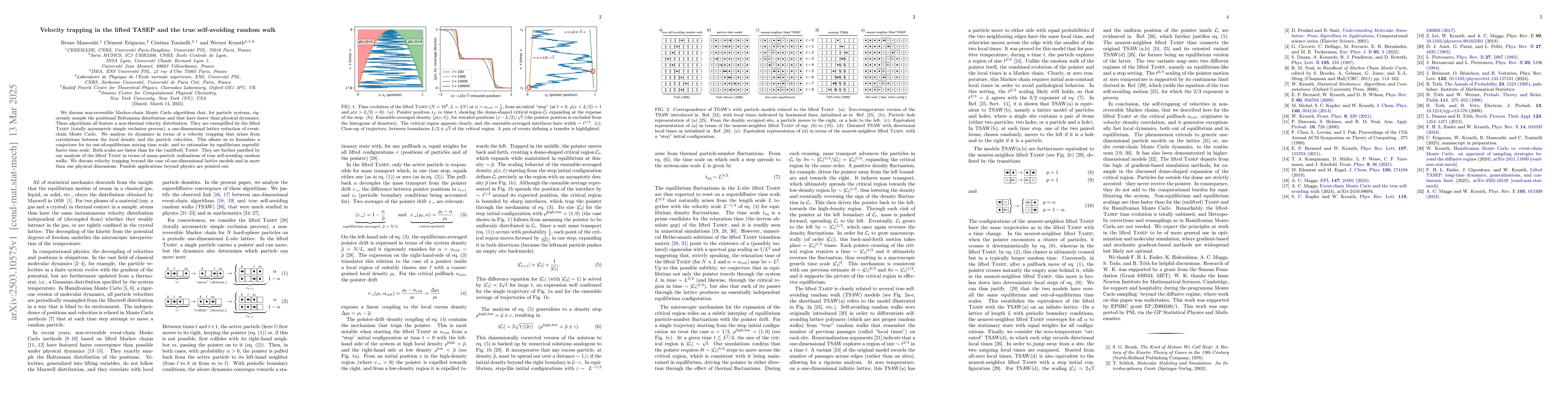 Thumbnail for Velocity trapping in the lifted TASEP and the true self-avoiding random
  walk