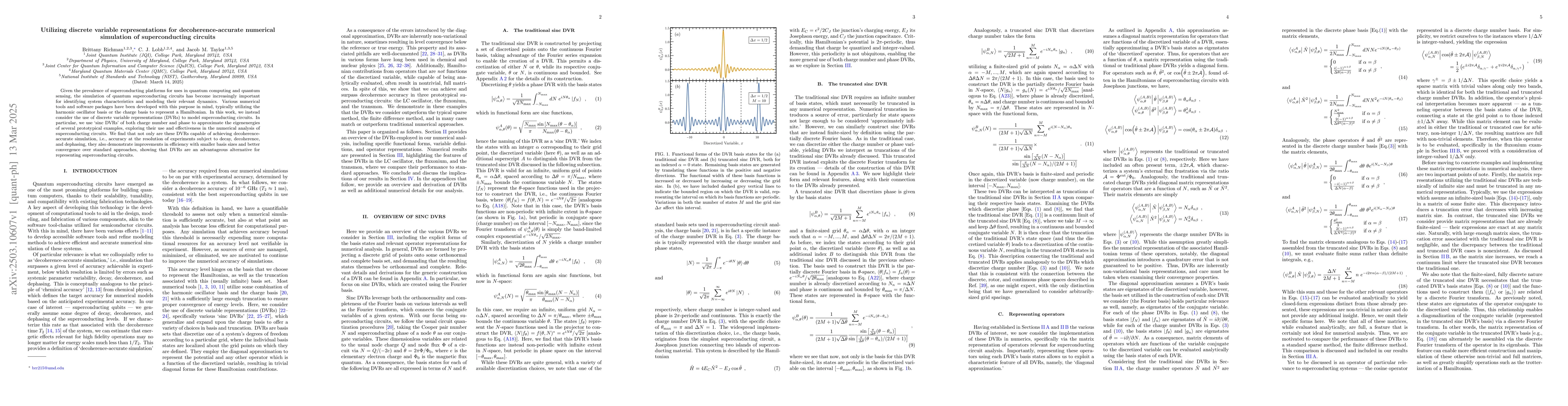 Thumbnail for Utilizing discrete variable representations for decoherence-accurate
  numerical simulation of superconducting circuits