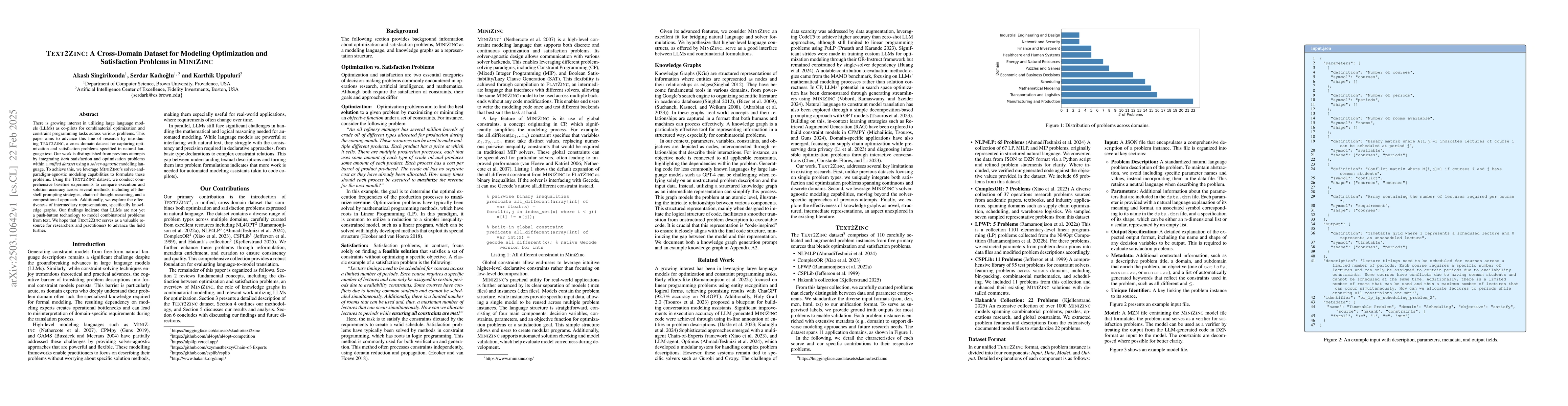 Thumbnail for Text2Zinc: A Cross-Domain Dataset for Modeling Optimization and
  Satisfaction Problems in MiniZinc