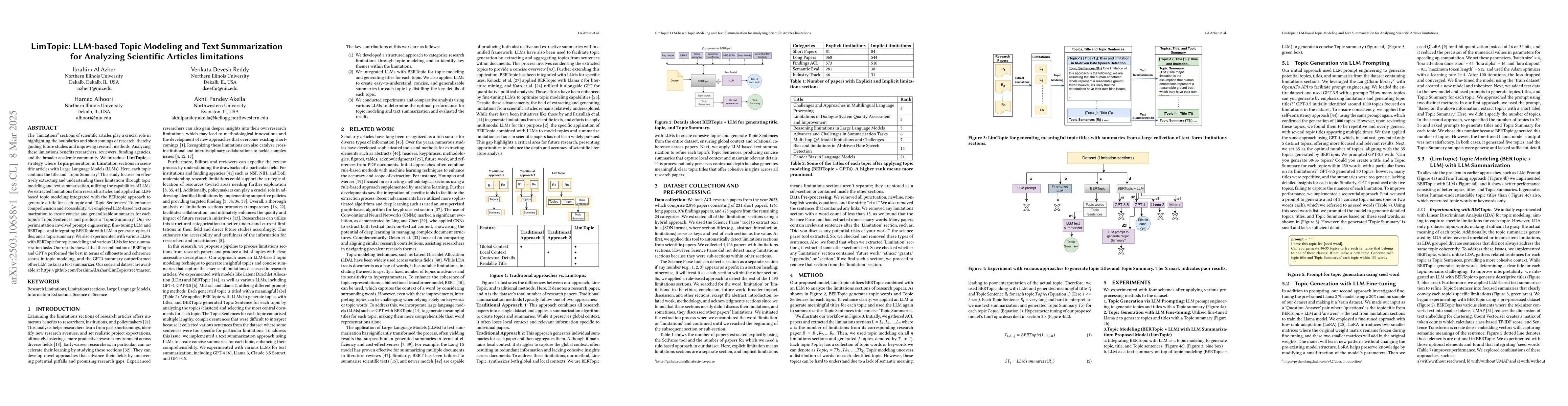 Thumbnail for LimTopic: LLM-based Topic Modeling and Text Summarization for Analyzing
  Scientific Articles limitations