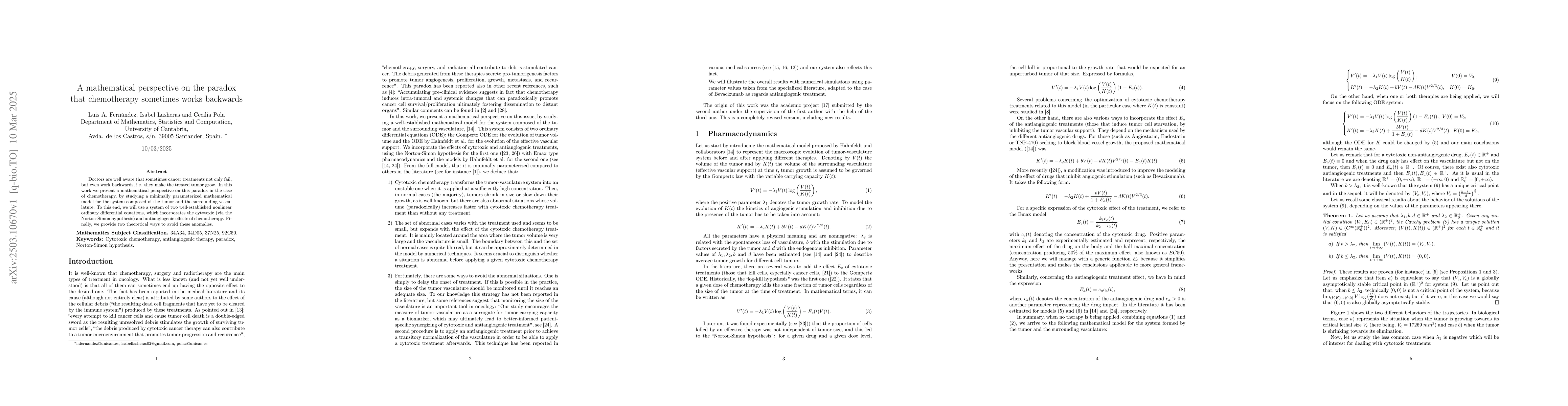 Thumbnail for A mathematical perspective on the paradox that chemotherapy sometimes
  works backwards