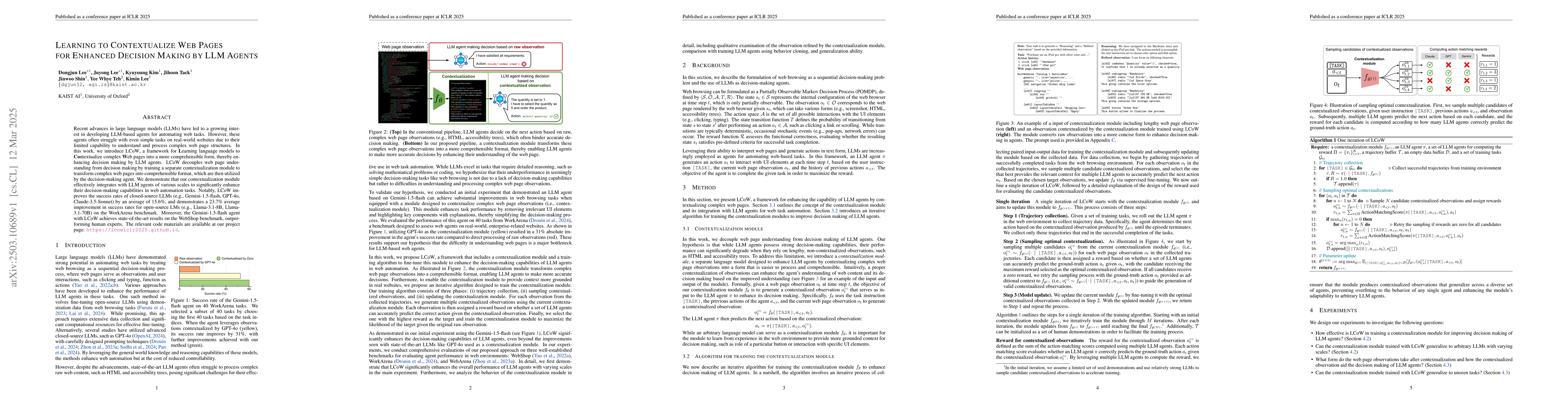 Thumbnail for Learning to Contextualize Web Pages for Enhanced Decision Making by LLM
  Agents