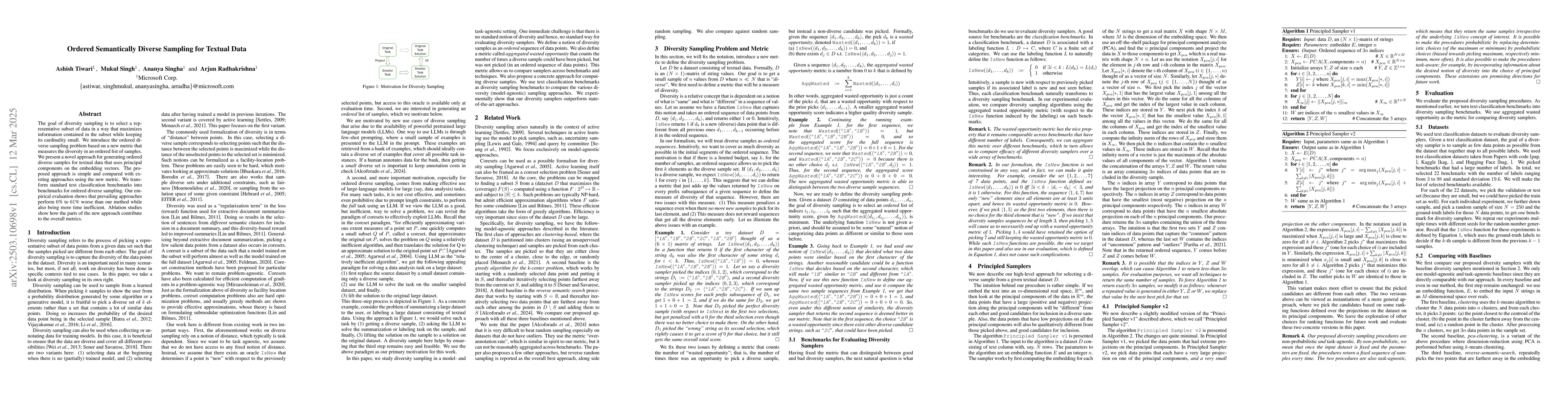 Thumbnail for Ordered Semantically Diverse Sampling for Textual Data