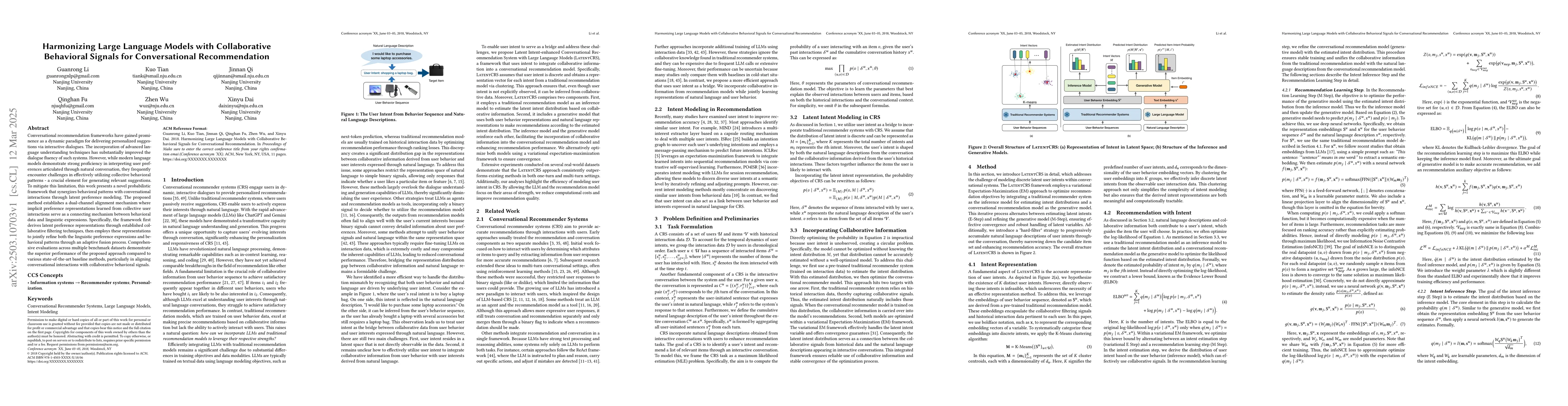 Thumbnail for Harmonizing Large Language Models with Collaborative Behavioral Signals
  for Conversational Recommendation