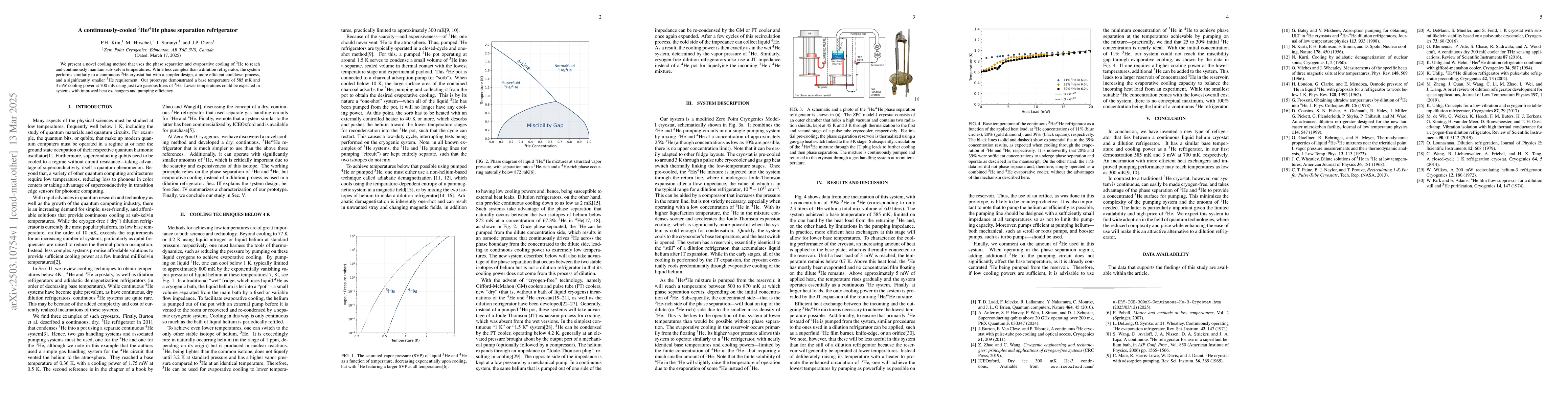 Thumbnail for A continuously-cooled 3He/4He phase separation refrigerator