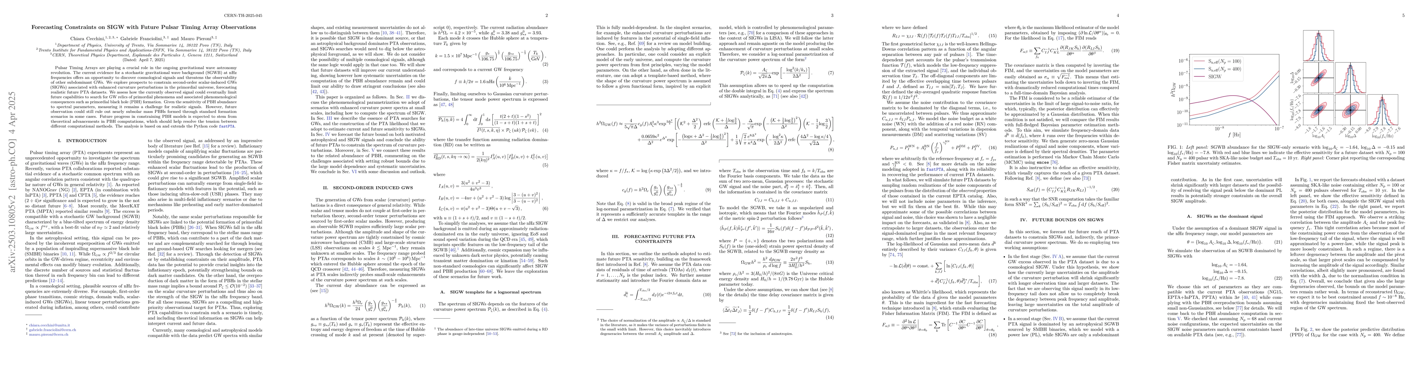 Thumbnail for Forecasting Constraints on SIGW with Future Pulsar Timing Array
  Observations