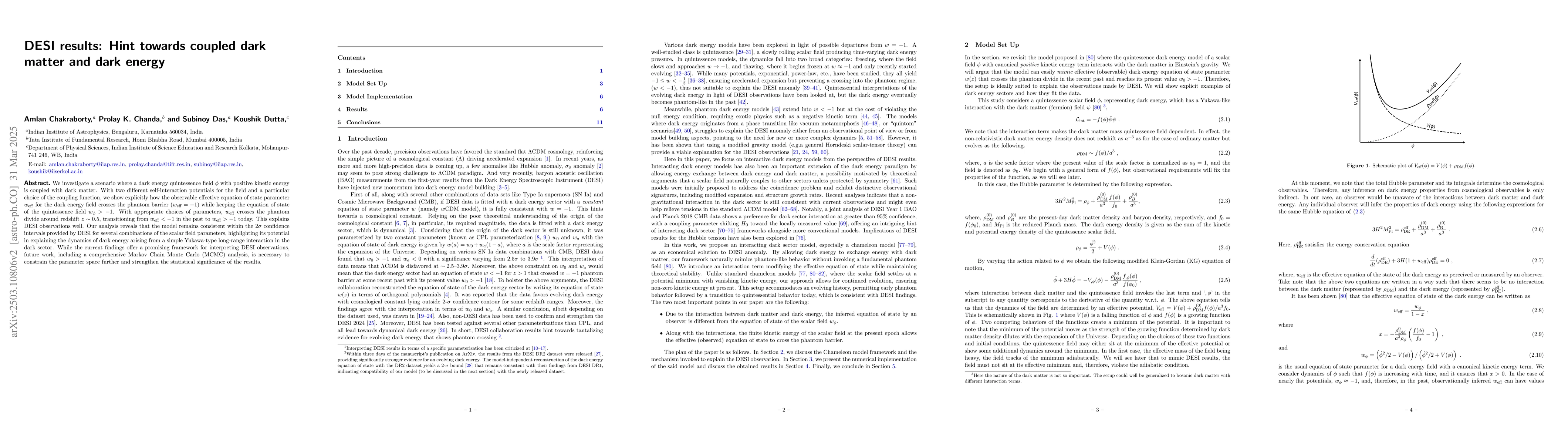 Thumbnail for DESI results: Hint towards coupled dark matter and dark energy